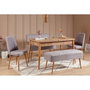 Hanah Home Vina 0701 - 4 - Atlantic, Grey Conjunto de Mesa Extensible y Sillas